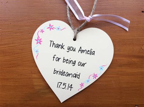 Personalised Hand Decorated Wooden Hanging Heart Thank You T For A