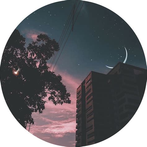 Sky Building Tree Outside City Icon Profile Pic Circle Sticker Aesthetic
