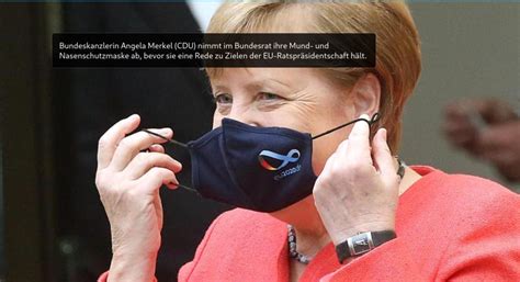 Gerüchten zufolge soll seine ehefrau an dieser vorschrift geld verdienen. Premiere - Frau Merkel trägt erstmals eine Alltags-Maske ...