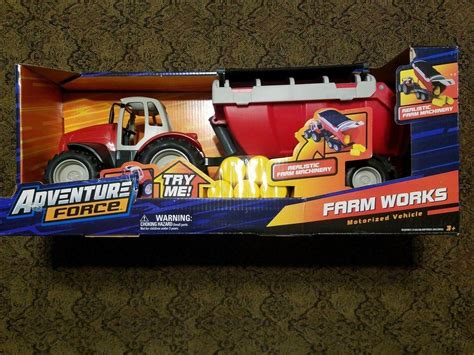 Adventure Force Motorized Farm Tractor with Trailer-Lights & Sounds