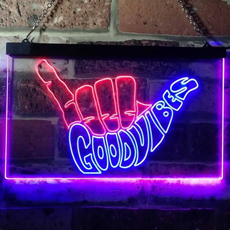 good vibes only dual color led neon sign st6 i1076 by advprohandmade on etsy etsy