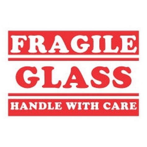 4 X 6 Fragile Glass Handle With Care Labels 500 Per Roll