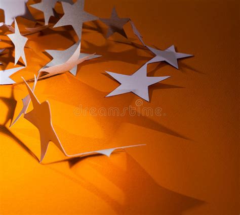 Paper Stars Group On A Colour Background Stock Photo Image Of Star
