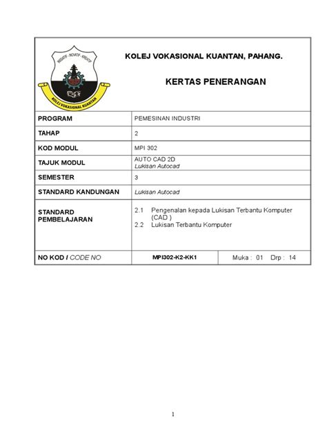 Maybe you would like to learn more about one of these? Nota Autocad kertas penerangan