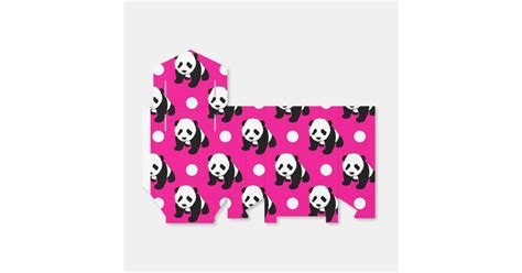 Cute Panda Neon Pink Black And White Polka Dots Favor Box Zazzle