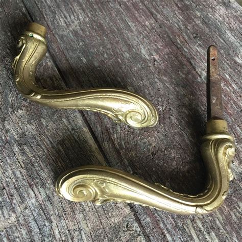A Magnificent Pair Of Heavy Antique French Antique Bronze Door Handle
