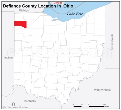 Defiance County Location Map Ohio
