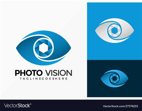 Shutter Eye Vision Logo Design Abstract Emblem Vector Image