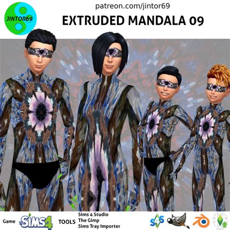 Extruded Mandala 09 Costume Tights For Sims 4 By Jintor69 On Deviantart