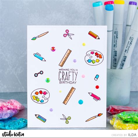 Crafty Birthday Wishes Card Done Two Ways By Ilda Studio Katia