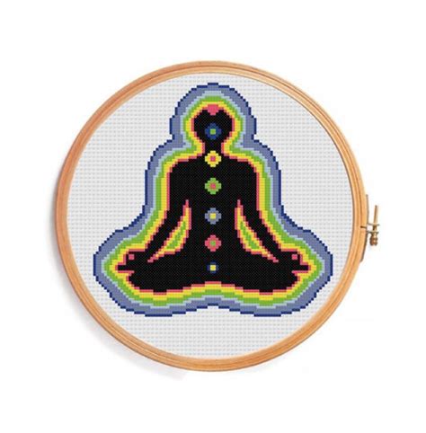 Craft dies with sentiments by creative expressions. Yoga cross stitch pattern - yogi namaste meditation Buddha ...