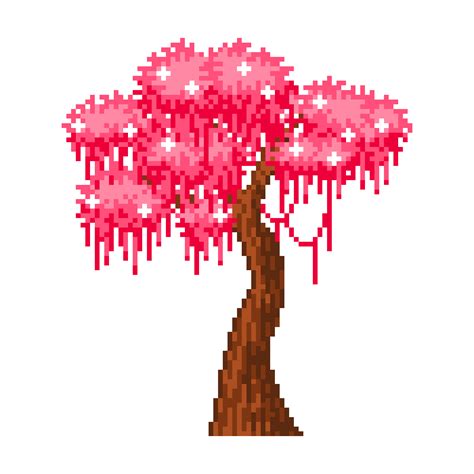 Just A Simple Pixel Tree In 2020 Easy Pixel Art Cherry