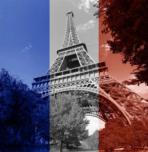 Paris Eiffel Tower French Flag Stock Photo By ©sdecoret 91356494