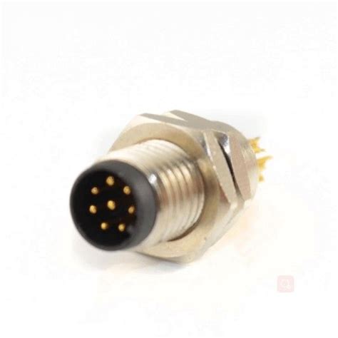 M8 Sensor Cable Connector A Coding Front Mount Circular 8 Pin Male
