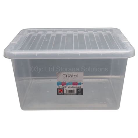 Wham Crystal Plastic Storage Box And Lid Size 09 31 Litre 3jc