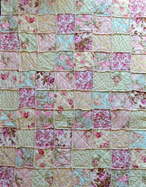 Shabby Chic French Country Rag Quilt Etsy Rag Quilt Shabby Chic