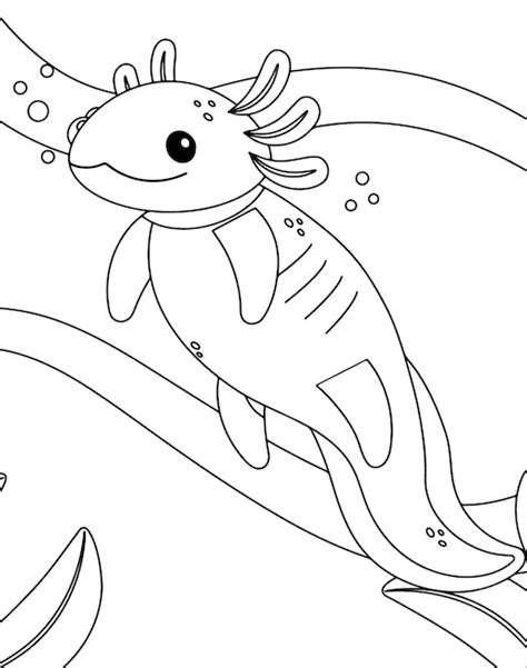 Lovely Axolotl for Coloring Pages Ajolote para colorear Páginas para colorear para