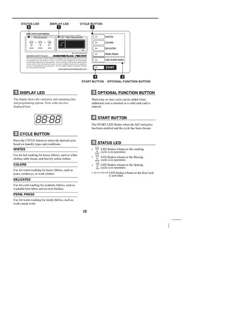 LG Commercial Washing Machine User Manual