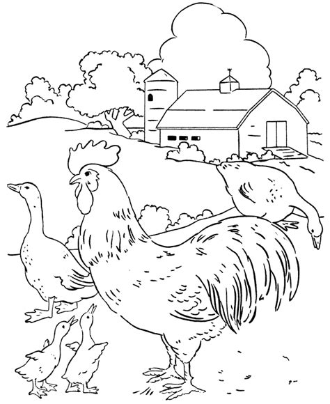 Farm Scene Coloring Pages Clip Art Library