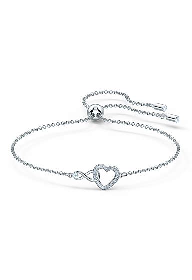 Swarovski Rhodium Silver And Crystal Infinity Heart Bracelet Crystal
