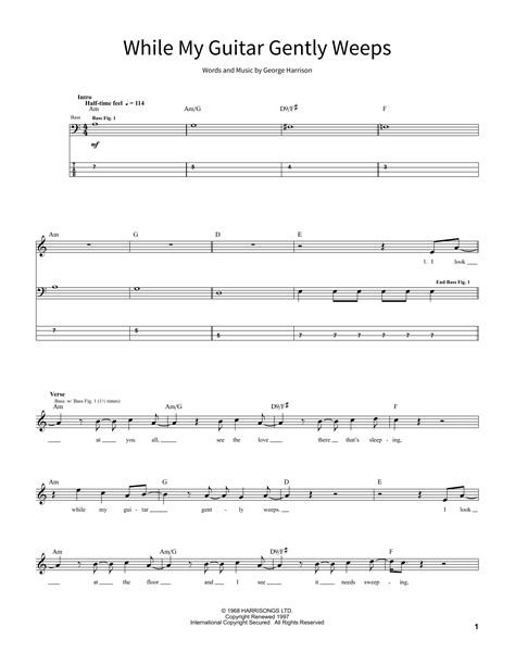 While My Guitar Gently Weeps Sheet Music The Beatles School Of Rock