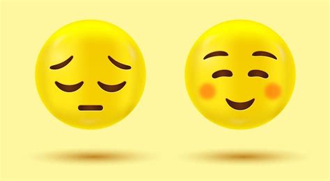 Premium Vector Smile And Sad Emoji Or Happy And Unhappy Emoticon