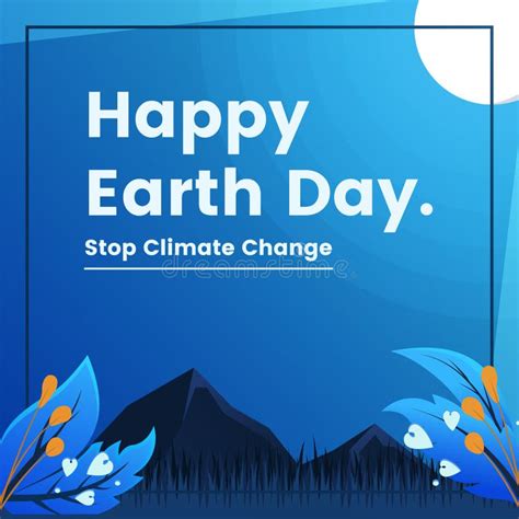 Happy Earth Day Poster Template For Social Media Post Stock Vector