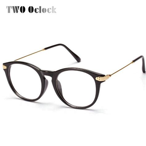 two oclock vintage round frame eyeglasses women female plastic metal eye glasses myopia optical