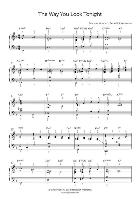 Jerome Kern “the Way You Look Tonight” Piano Arrangement