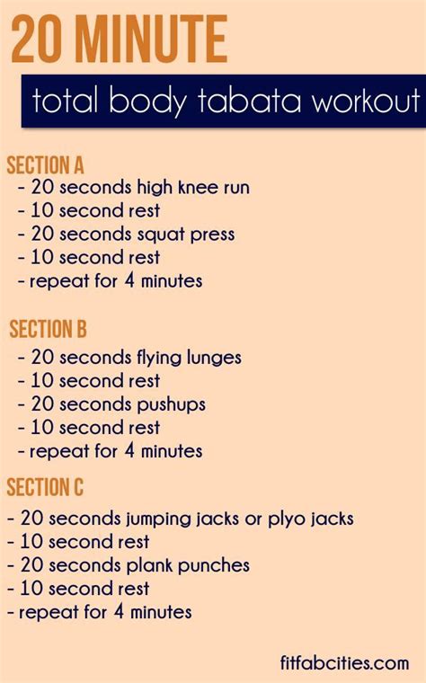 20 Minute Tabata Workout Have You Heard Of Tabata Basically You Do