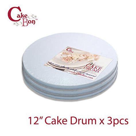 Getuscart Cake Drums Round 12 Inches White 3 Pack Sturdy 12