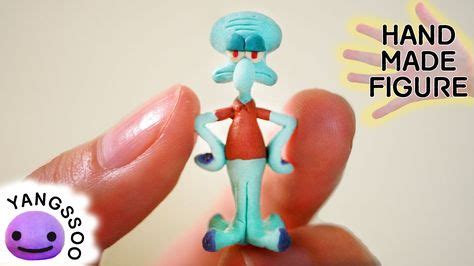 폴리머클레이로 징징이 만들기 양쑤 Squidward Polymer Clay Tutorial SpongeBob SquareP Miniaturas