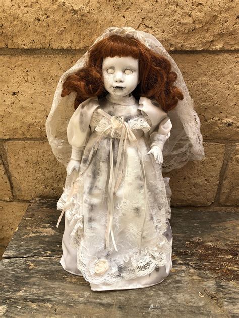 Ooak Smaller No Eyes Bride Gothic Creepy Horror Doll Art By Christie Creepydolls