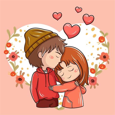 Premium Vector Illustration Of Cartoon Couple In Valentines Day