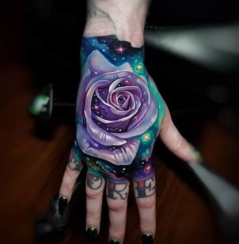 Mauve Hand Rose Best Tattoo Design Ideas