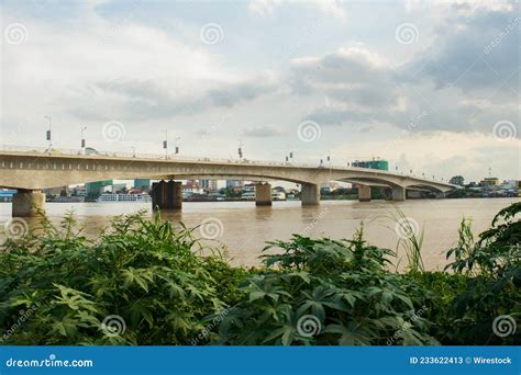 Cambodian Japanese Friendship Bridge Chroy Changvar Bridge In Phnom