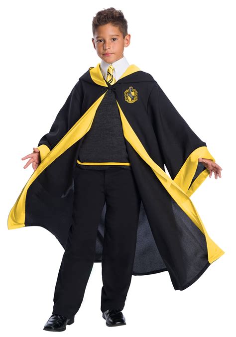 Boys Kids Harry Potter Hufflepuff Robe Wizard Book Day Fancy Dress