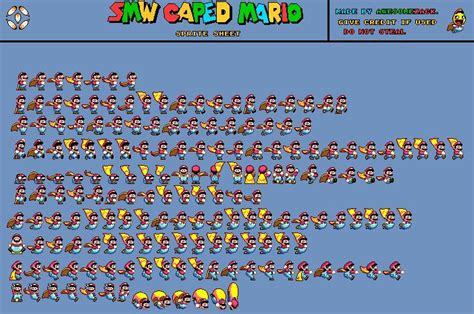 Super Mario World Sprite Sheet Pixel Art Games Super Mario Rpg Sprite