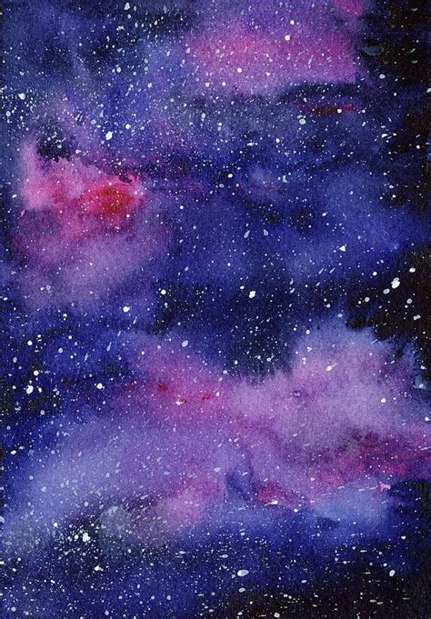 Nebula Watercolor Galaxy Painting By Olga Shvartsur Fine Art America