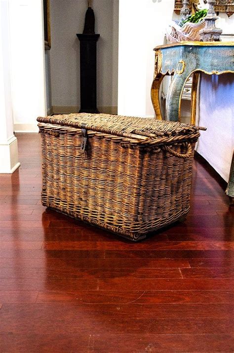 Maybe you would like to learn more about one of these? Antique FRENCH Wicker Basket Trunk, Rope Handles, Metal ...