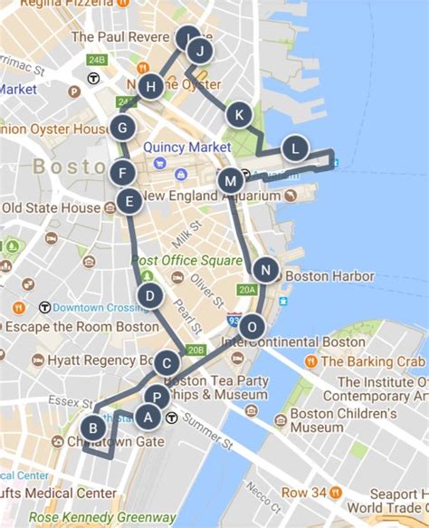 Walking Tour Of Boston Map Zip Code Map