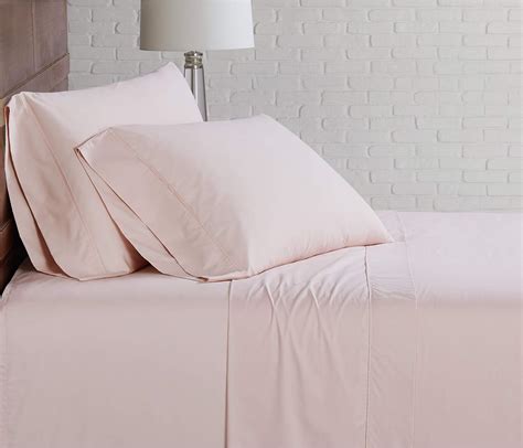 Brooklyn Loom Solid Cotton Percale Sheet Set Queen Blush