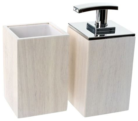 Often you can use necessary accessories to add the final touch to your bathroom. Wooden 2 Piece White Bathroom Accessory Set - Contemporary ...