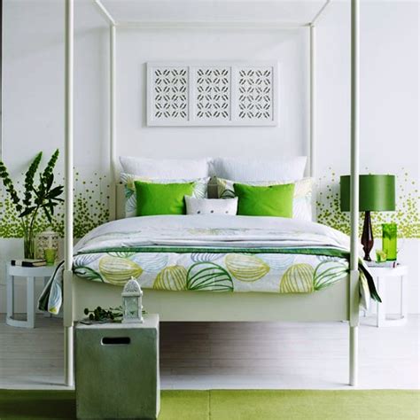 Bright Tropical Bedroom Ideas Green And White Bedroom Bedroom Design