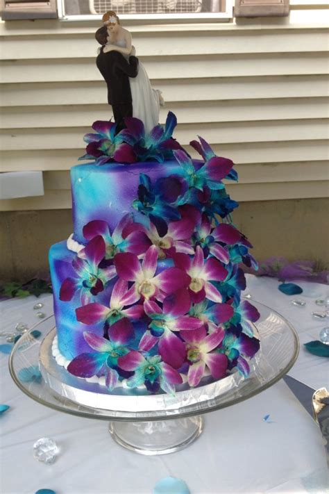 purple and blue orchids wedding