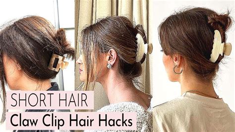 How To Cute Claw Clip Hairstyles For Short Hair Youtube
