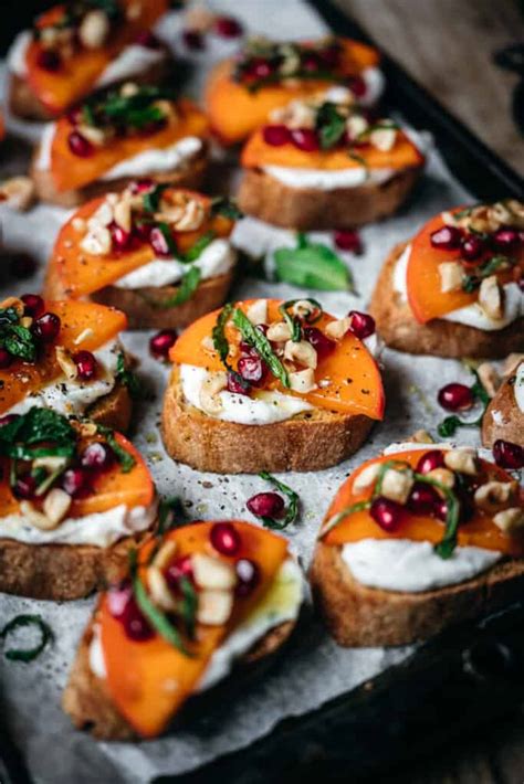 Easy Vegan Crostini Appetizer With Pomegranate Crowded Kitchen