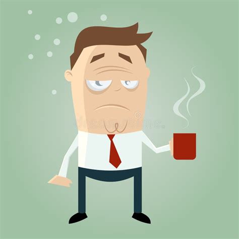 Sleepy Guy With Cup Of Coffee Stock Vector Illustration Of Character