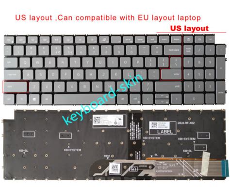 Gray Backlit Keyboard For Dell Latitude 3520 Vostro3510 3520 5510 5515