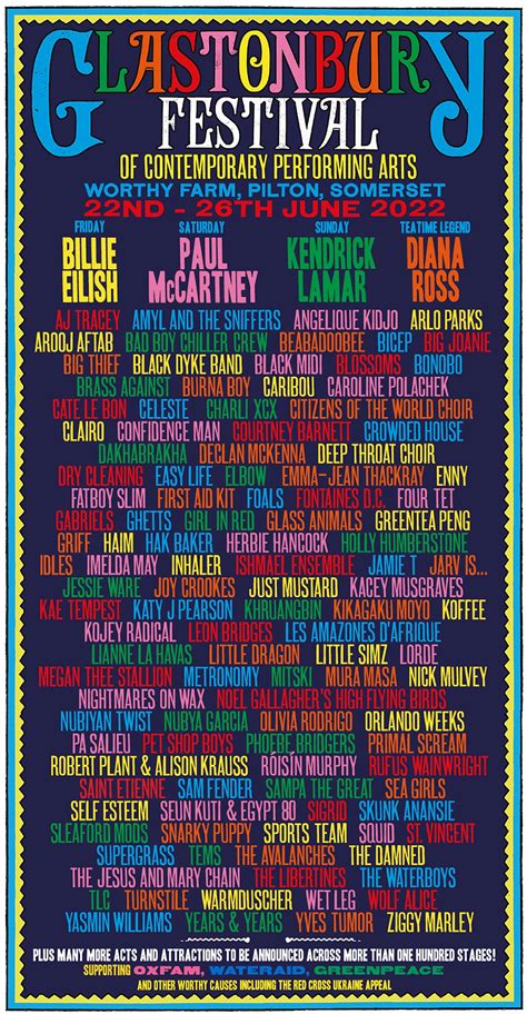 every glastonbury poster and line up since 1970